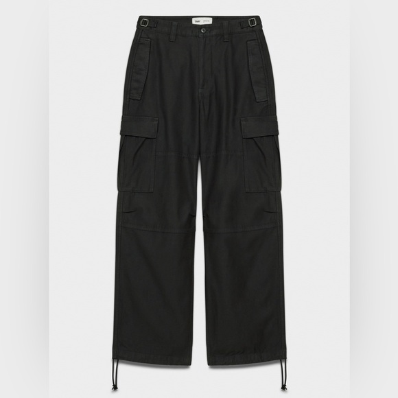 TNA Pants - Aritzia TNA Black Cargo Pants with Adjustable Waist and Cuffs